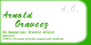 arnold oravecz business card